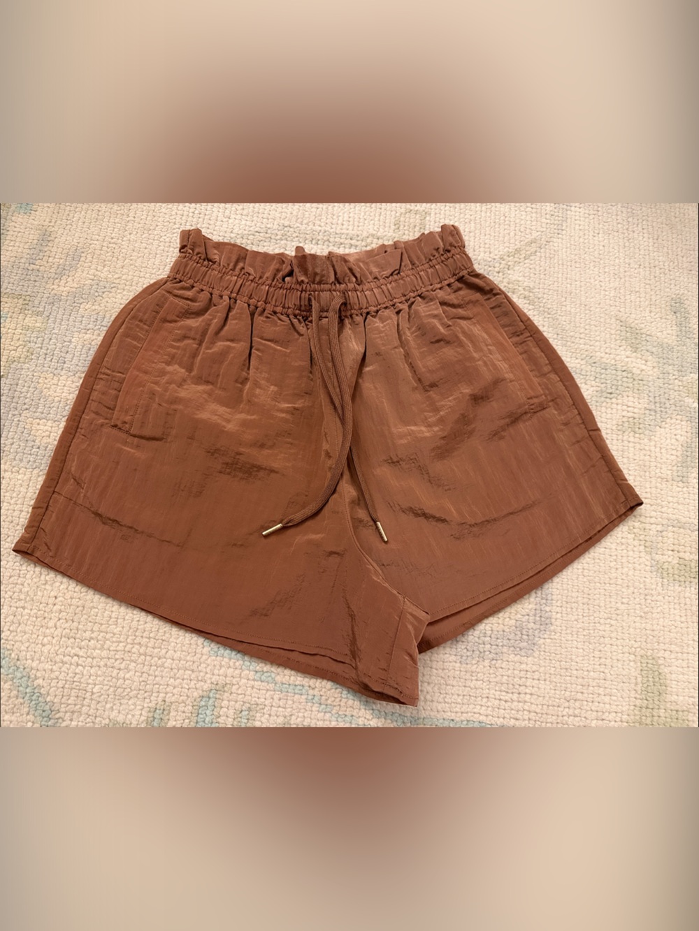 Varley Rust Drawstring Athletic Shorts - Picture 1 of 9